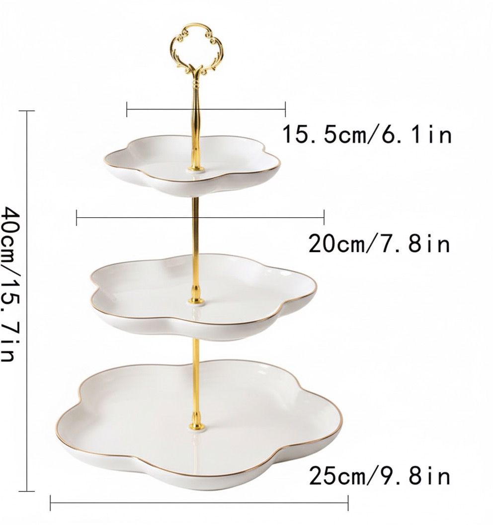 Flower Three Thier Plate