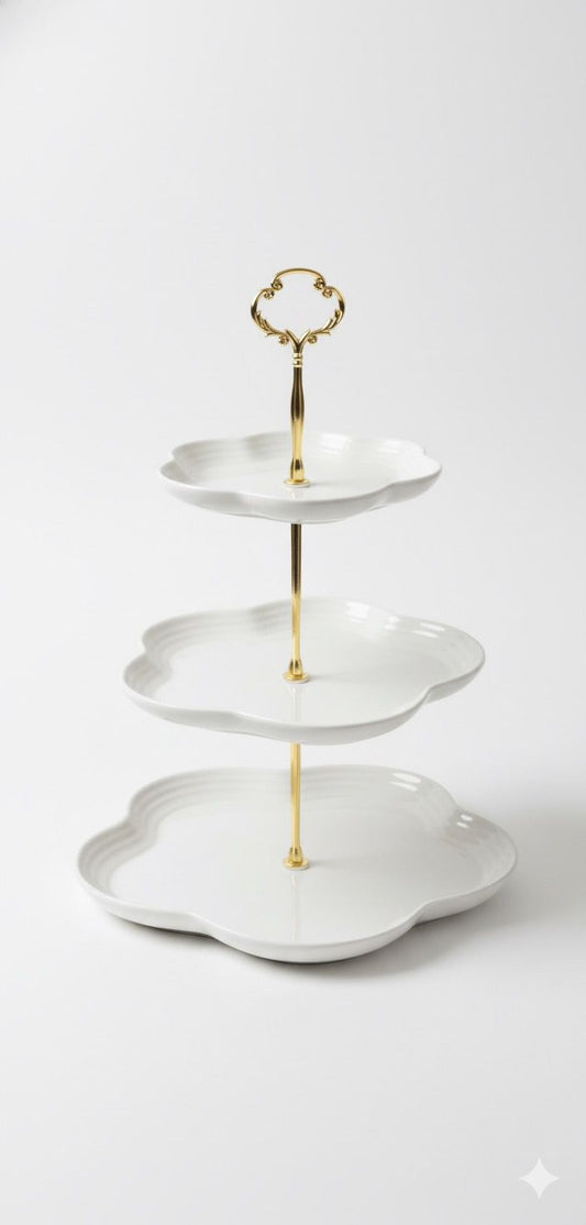 Flower Three Thier Plate