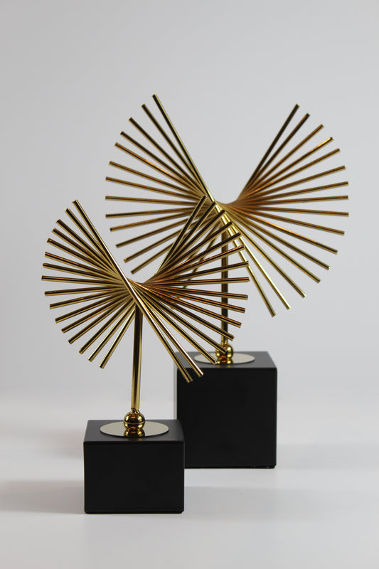 Golden Burst Sculptures (Set of 2)